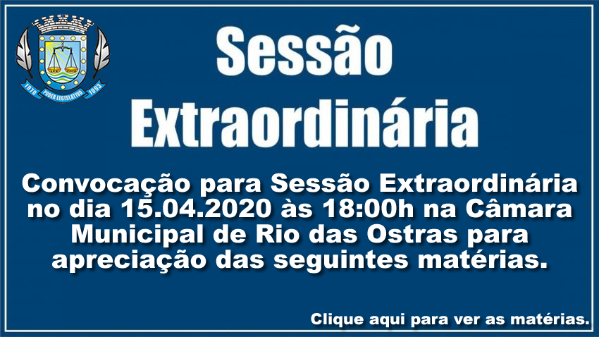 Sessão Extraordinária 15/04/2020