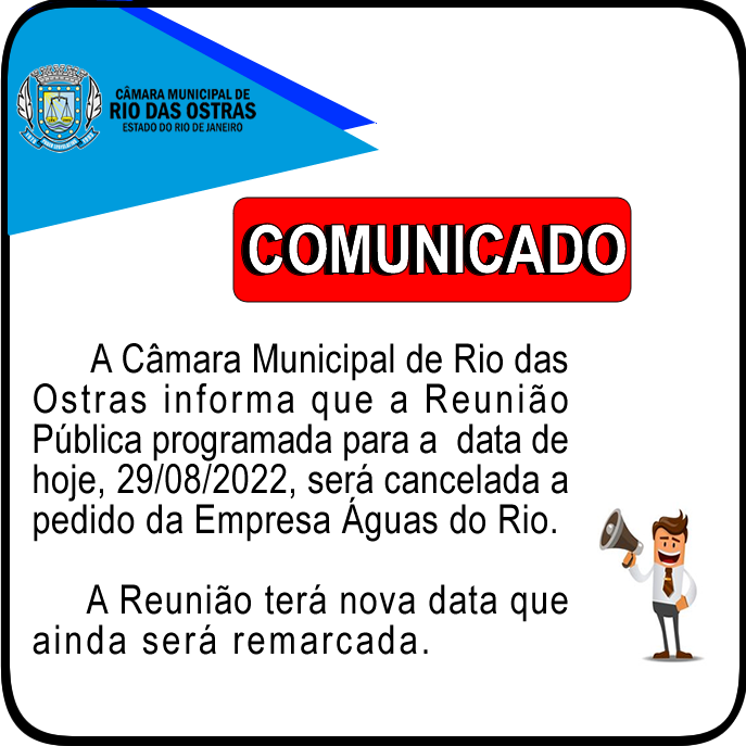 Cancelamento de Reunião Pública 29/08/2022.